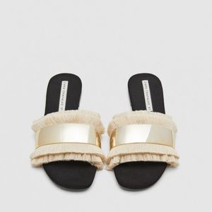 ZARA SLIDES WITH FRINGE